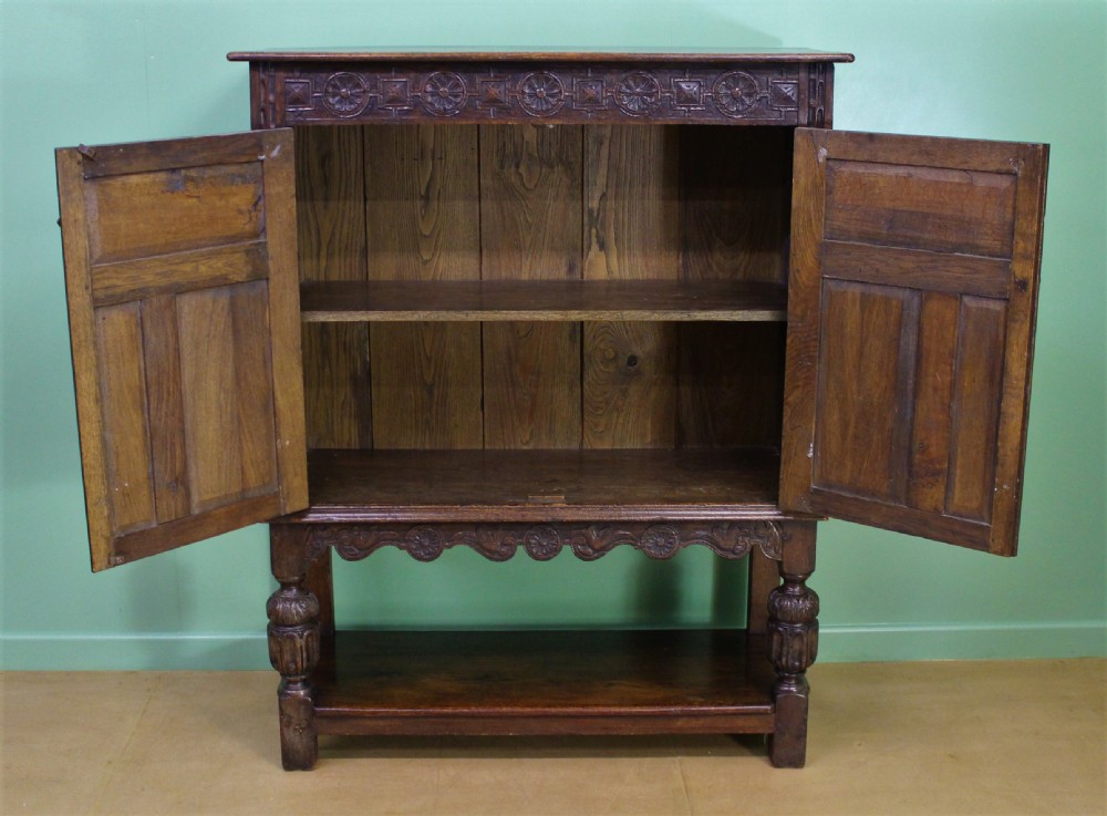 19th Century Carved Oak Cupboard View IV