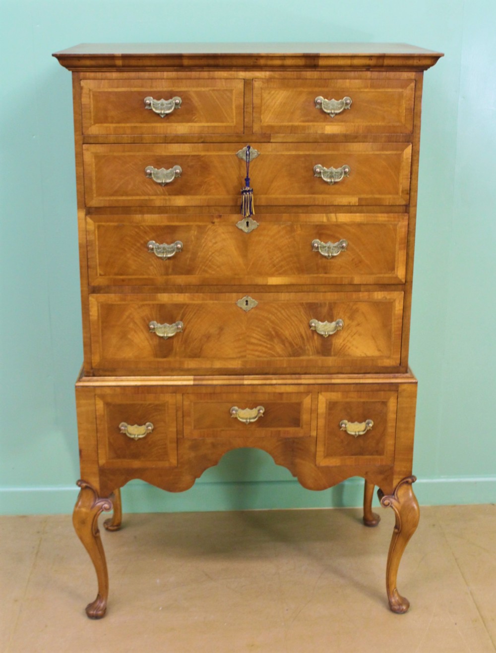Burr Walnut Chest on Stand or Tallboy