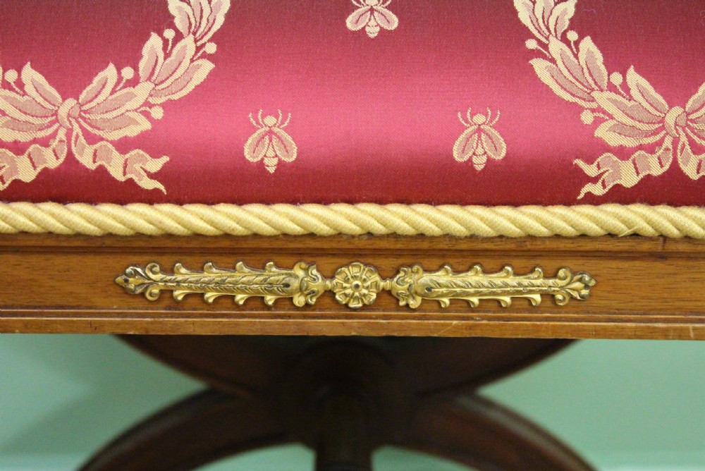 French Empire X Frame Mahogany Stool View III