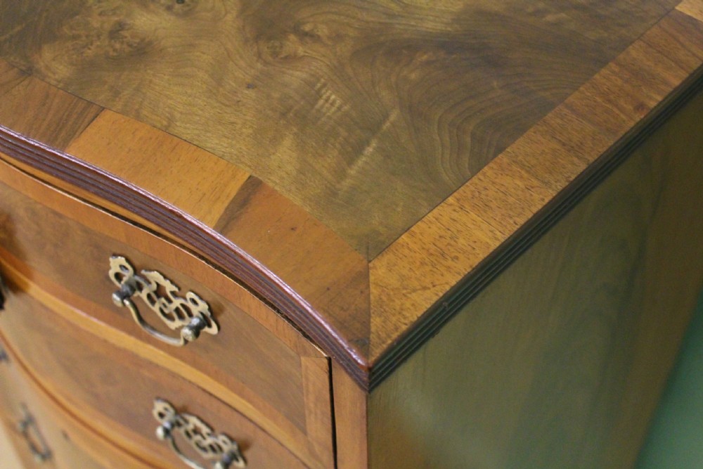 Burr Walnut Serpentine Chest of Drawers View XI