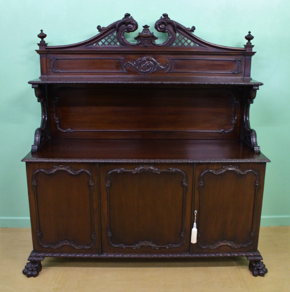Late Victorian Carved Mahogany Chiffonier