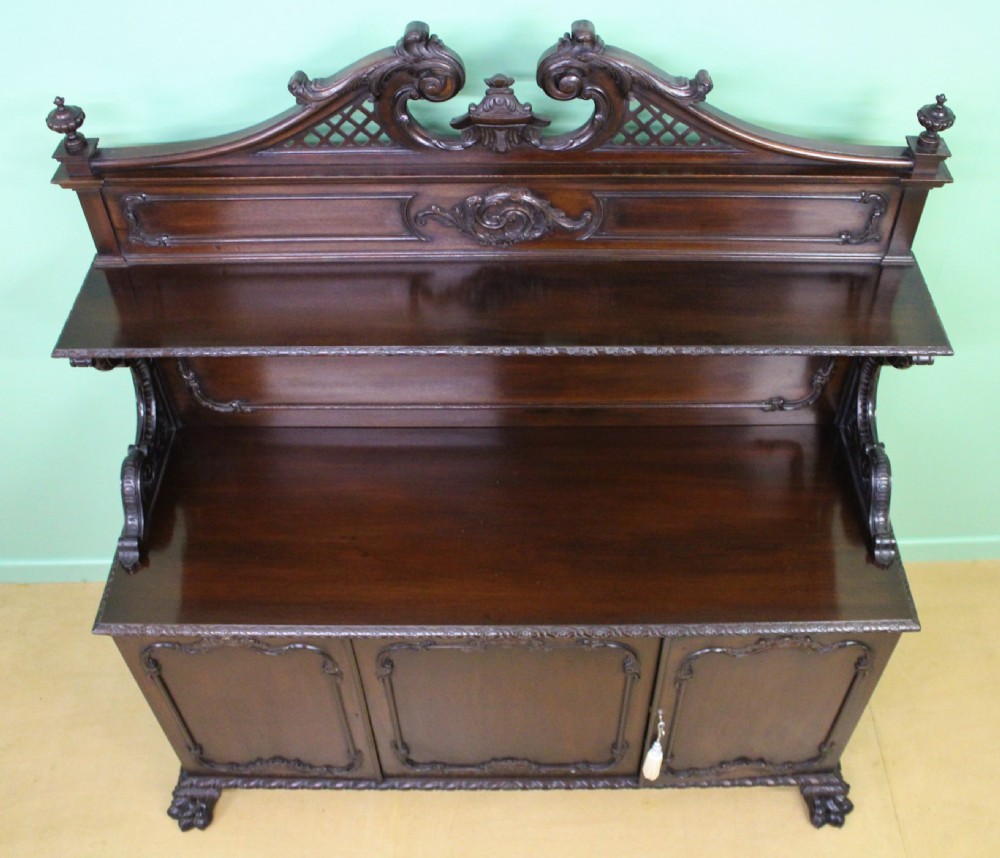 Late Victorian Carved Mahogany Chiffonier View V