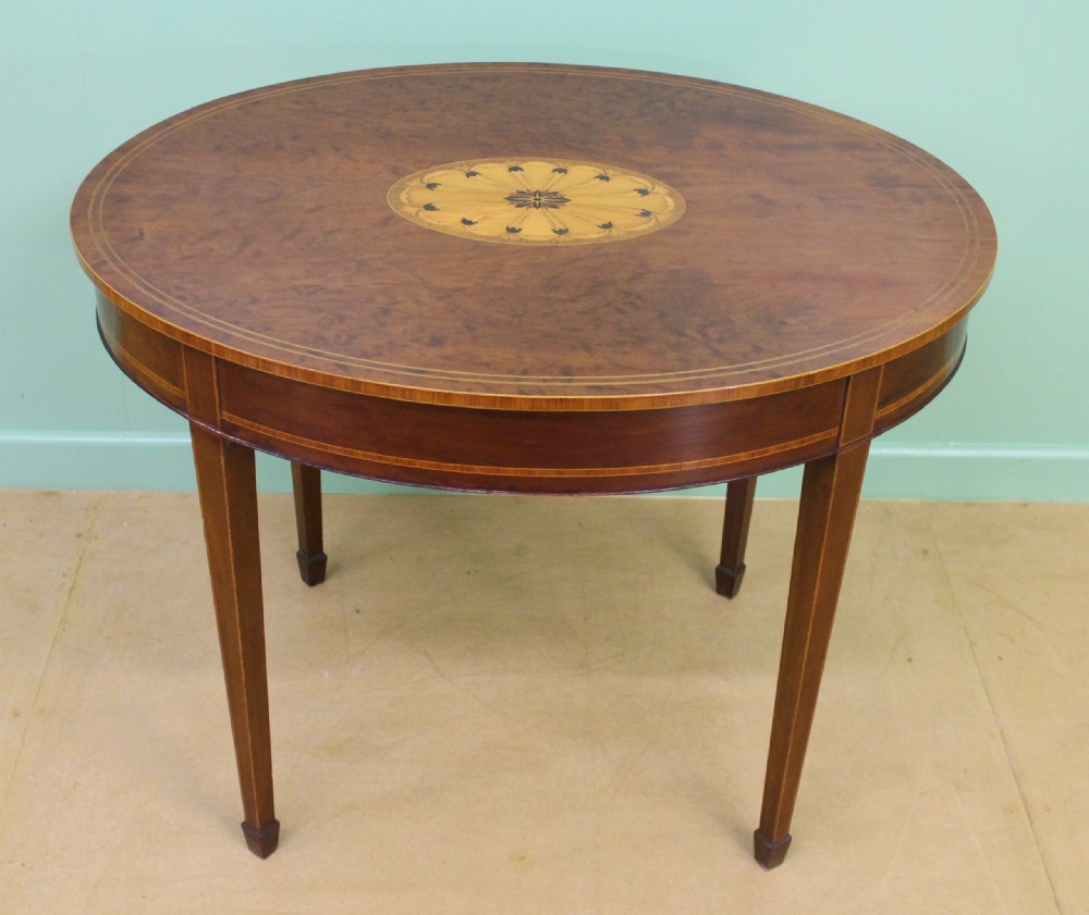 Edwardian Inlaid Mahogany Oval Occasional Table