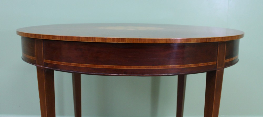 Edwardian Inlaid Mahogany Oval Occasional Table View III