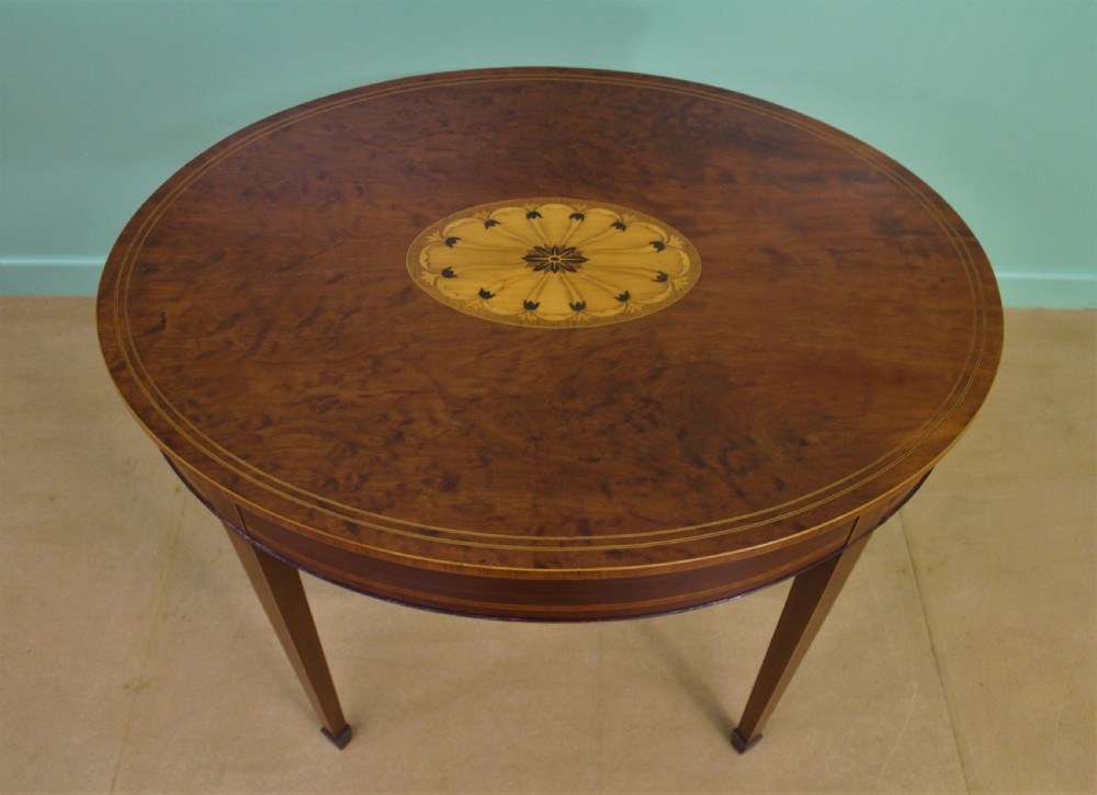 Edwardian Inlaid Mahogany Oval Occasional Table View IX