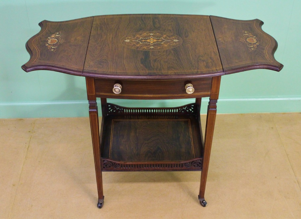Late Victorian Inlaid Rosewood Flap Table View II