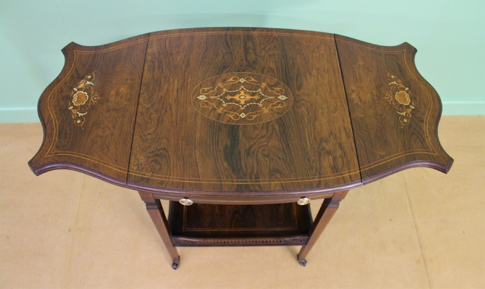 Late Victorian Inlaid Rosewood Flap Table View III