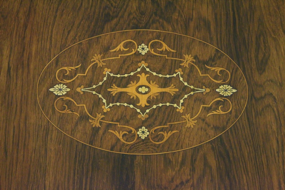 Late Victorian Inlaid Rosewood Flap Table View VI