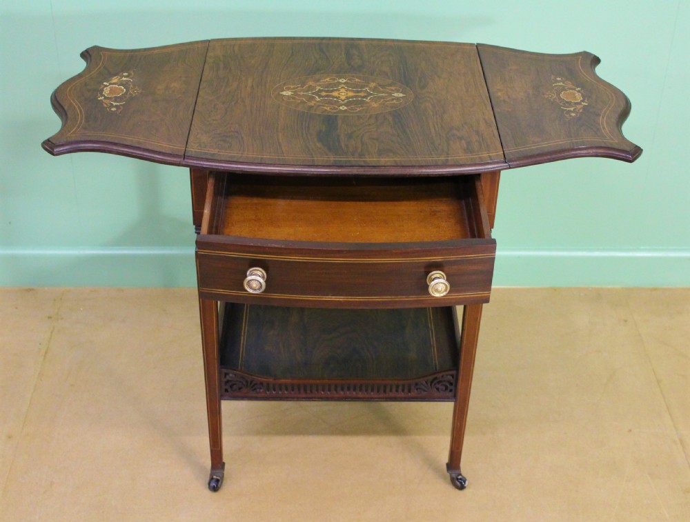 Late Victorian Inlaid Rosewood Flap Table View VII