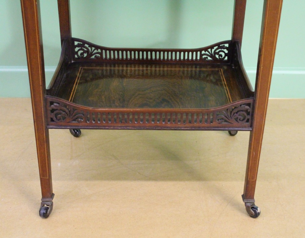 Late Victorian Inlaid Rosewood Flap Table View VIII