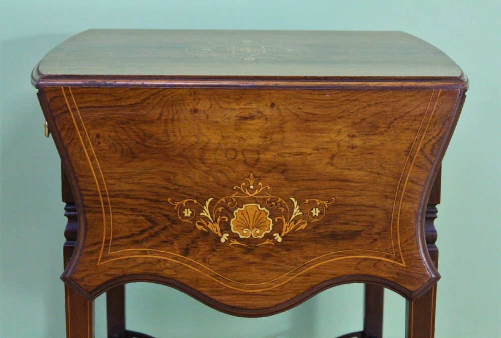 Late Victorian Inlaid Rosewood Flap Table View XIV