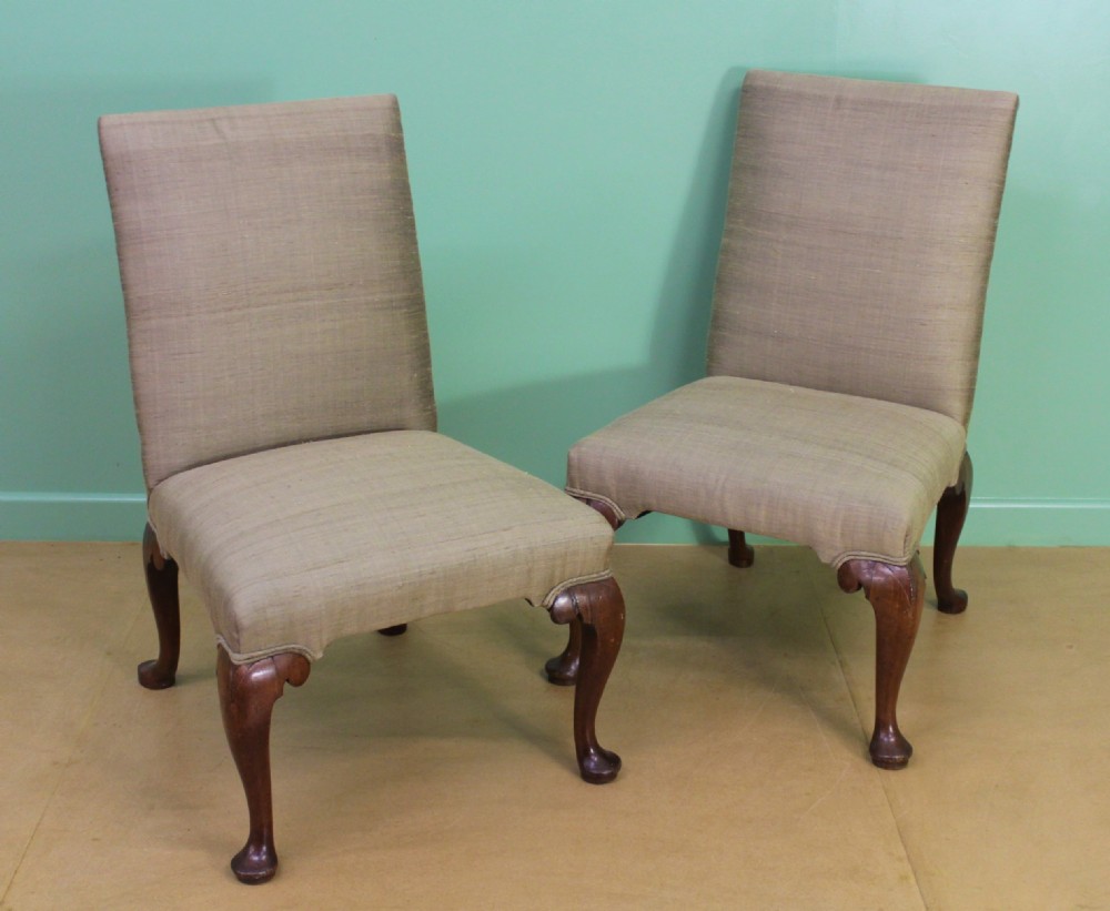 Pair of George II Walnut Upholstered Chairs