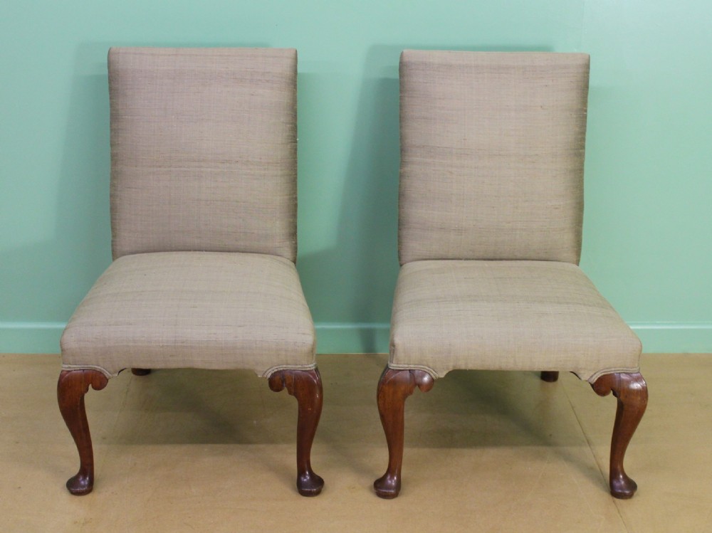 Pair of George II Walnut Upholstered Chairs View II