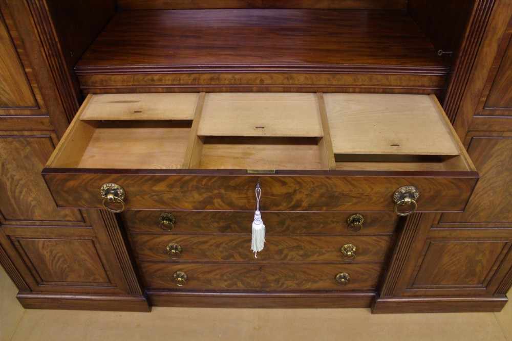 Regency Period Flame Mahogany Combination Wardrobe View IV