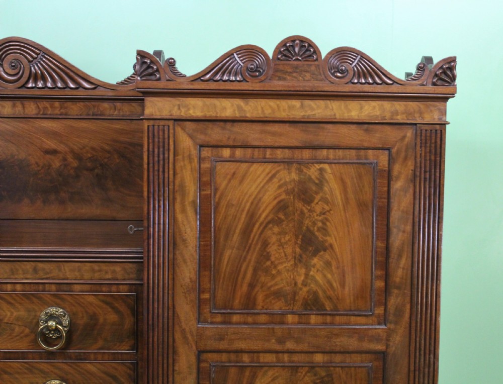 Regency Period Flame Mahogany Combination Wardrobe View VI
