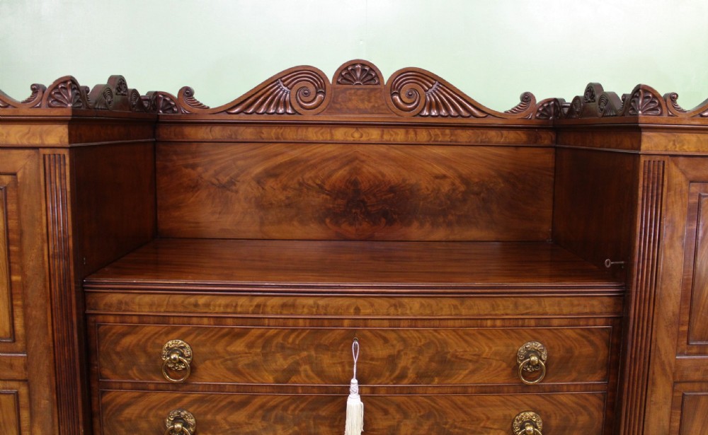 Regency Period Flame Mahogany Combination Wardrobe View VII