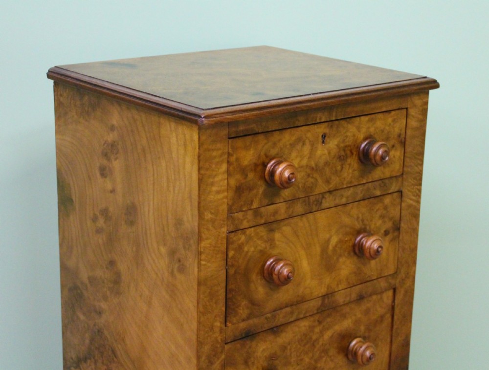 Pair of Victorian Burr Walnut Bedside Chests View V