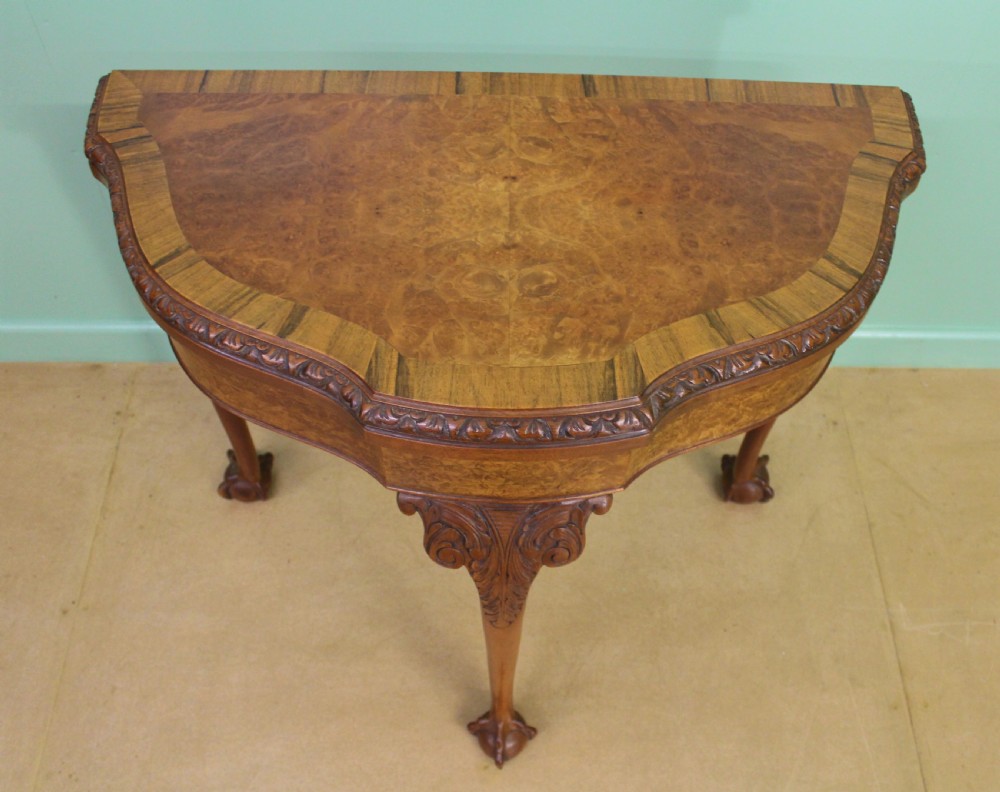 Burr Walnut Card Table View III