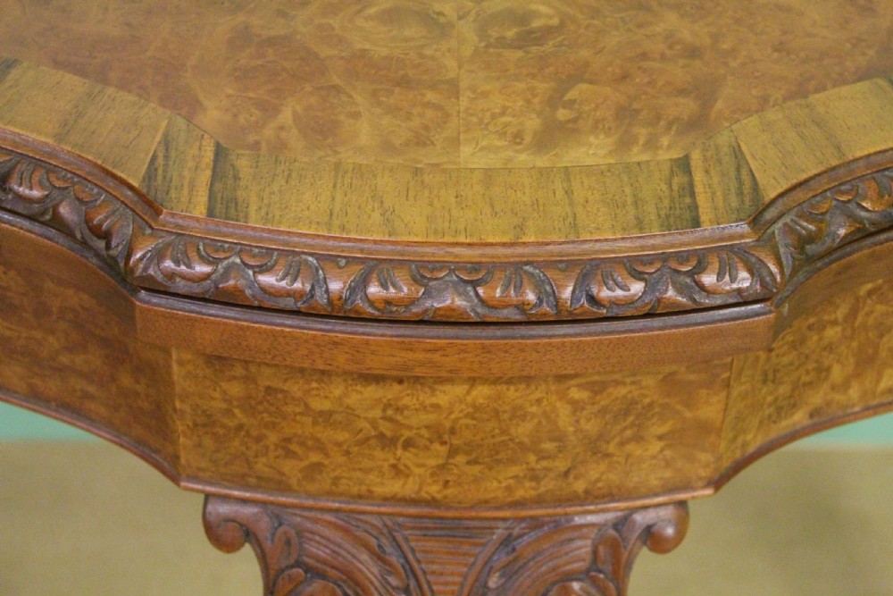 Burr Walnut Card Table View VII