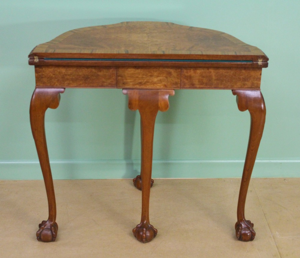 Burr Walnut Card Table View XIV