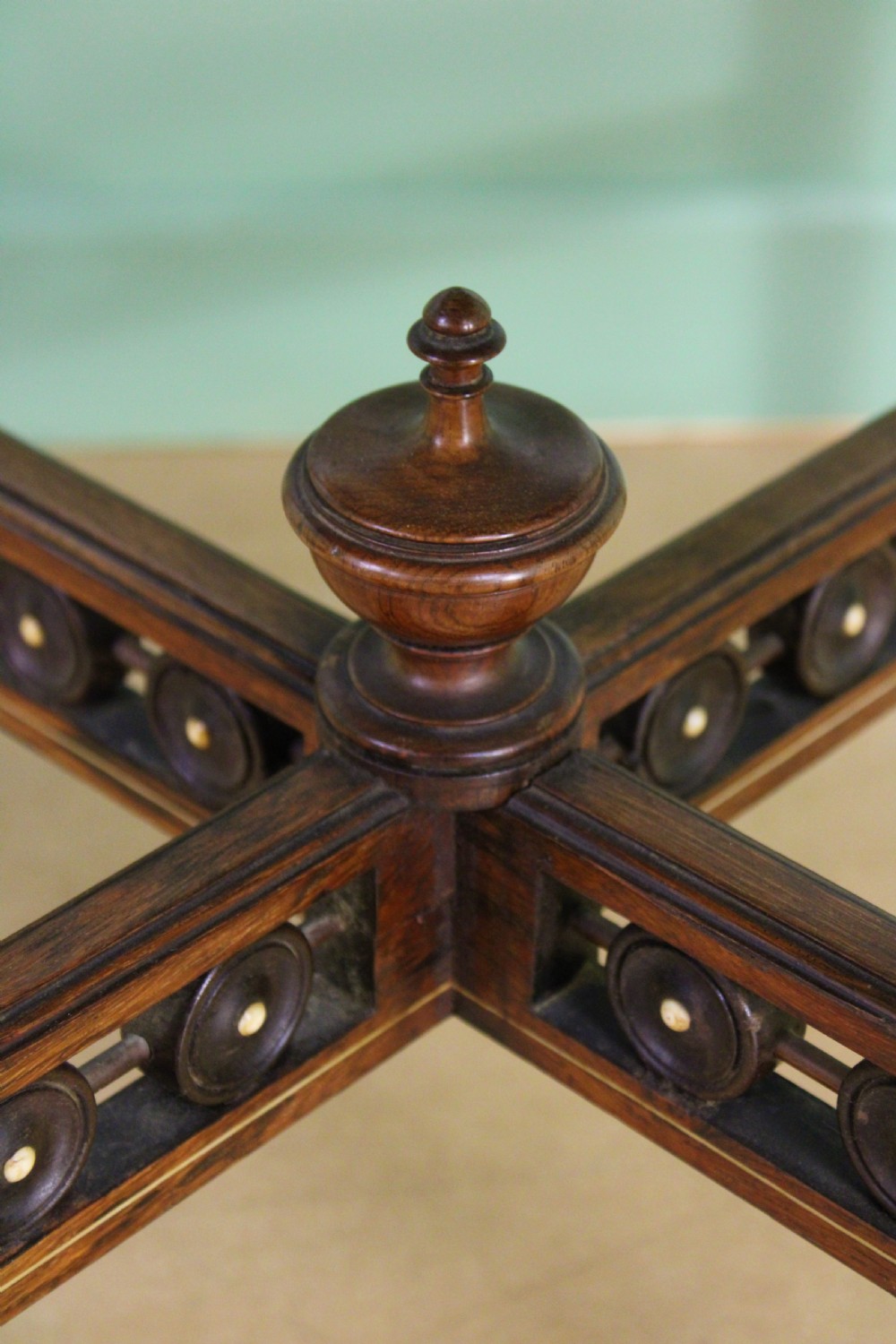 Victorian Inlaid Rosewood Centre Table by James Shoolbred and Co View VII