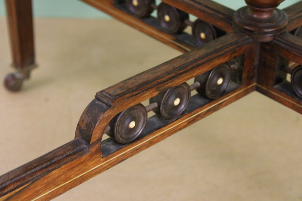 Victorian Inlaid Rosewood Centre Table by James Shoolbred and Co View VIII