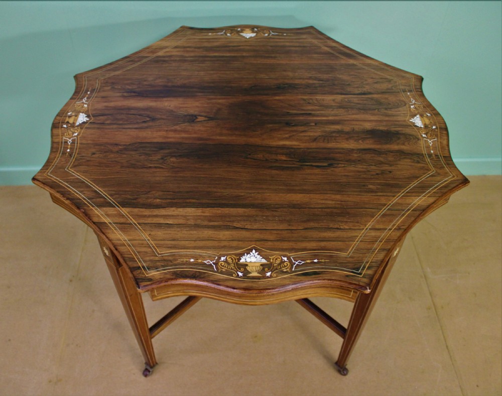 Victorian Inlaid Rosewood Centre Table by James Shoolbred and Co View XI