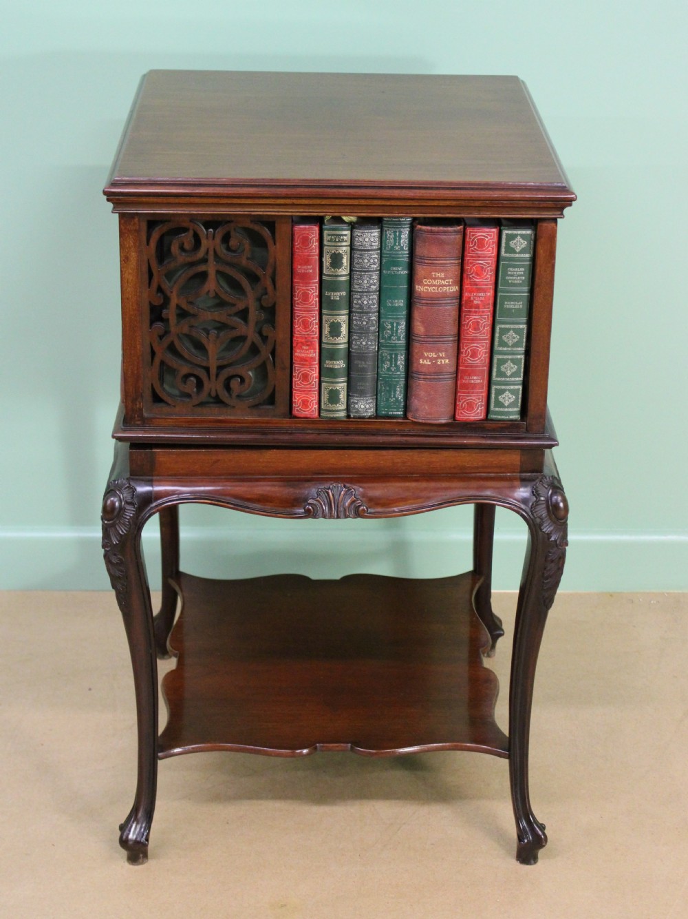 Victorian Mahogany Revolving Book Table View IV