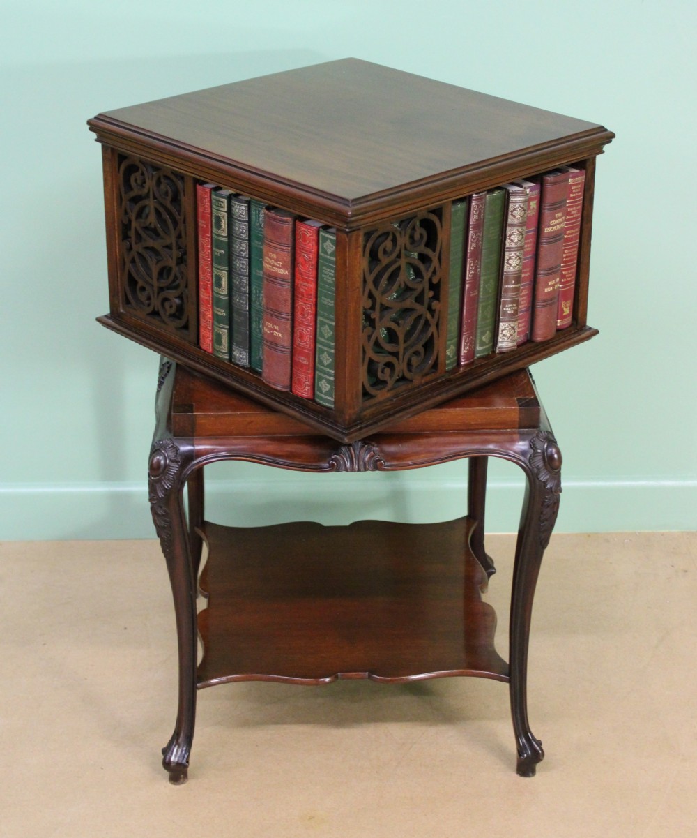 Victorian Mahogany Revolving Book Table View V