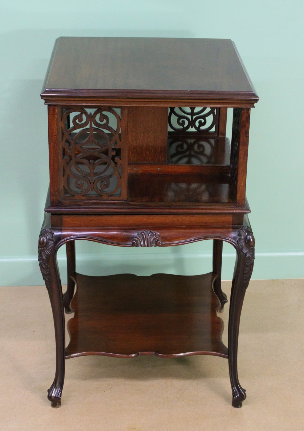 Victorian Mahogany Revolving Book Table View VI