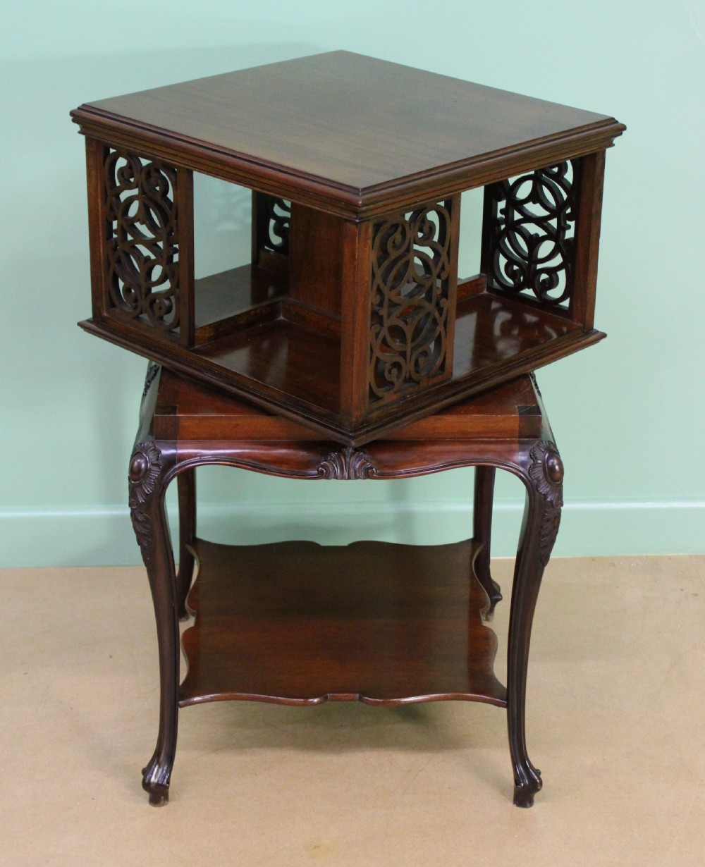 Victorian Mahogany Revolving Book Table View VIII