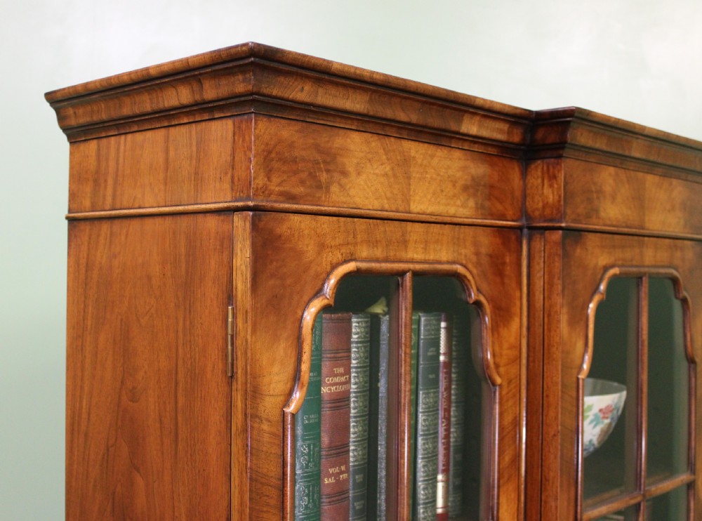 Burr Walnut Breakfront Bookcase View V