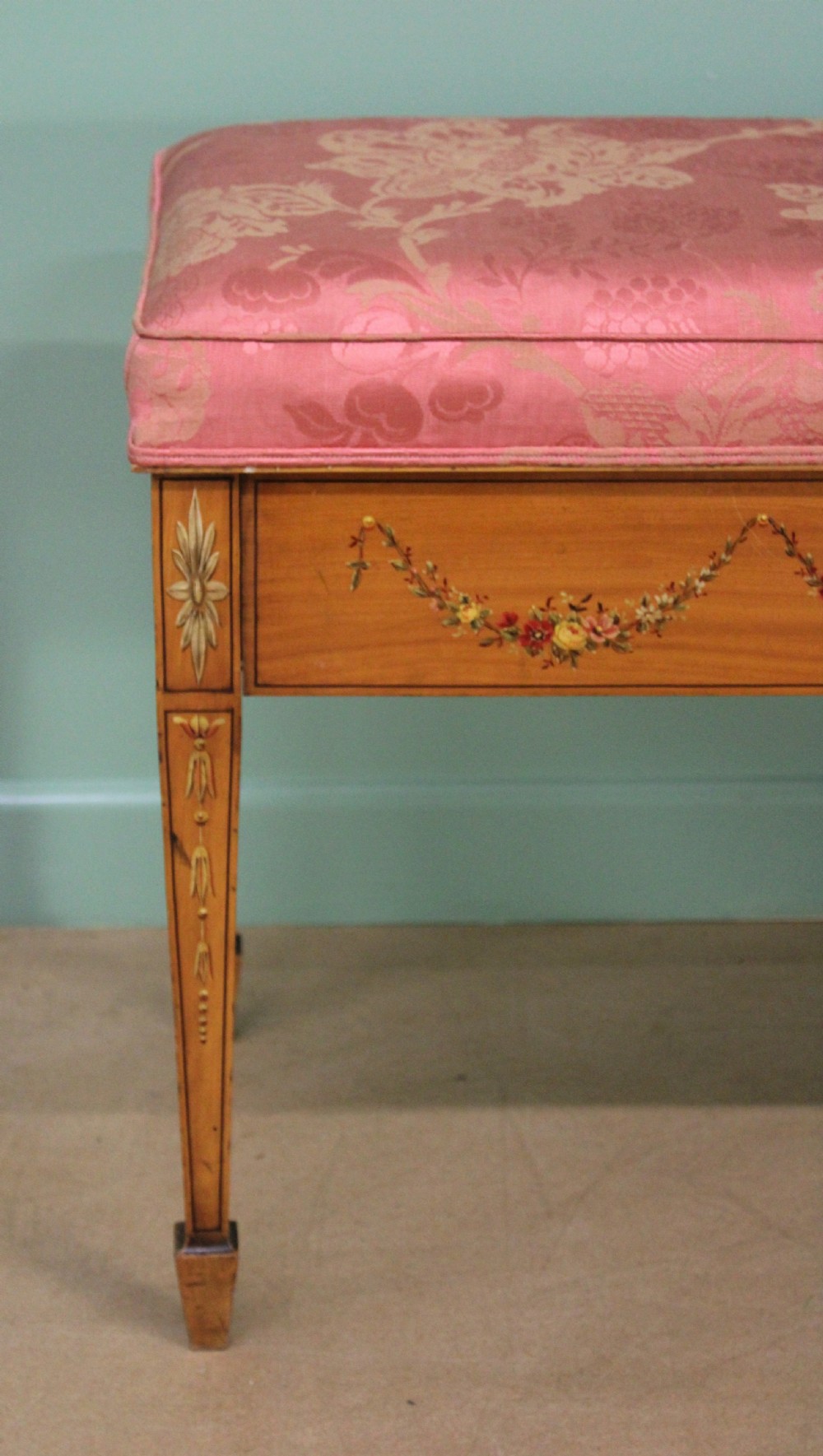 Painted Satinwood Piano Duet Stool View II