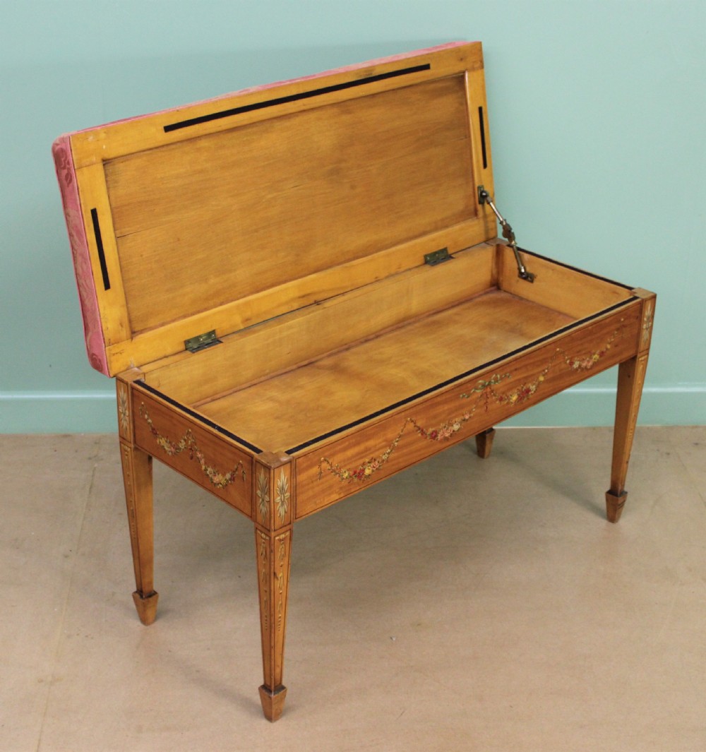 Painted Satinwood Piano Duet Stool View XIII
