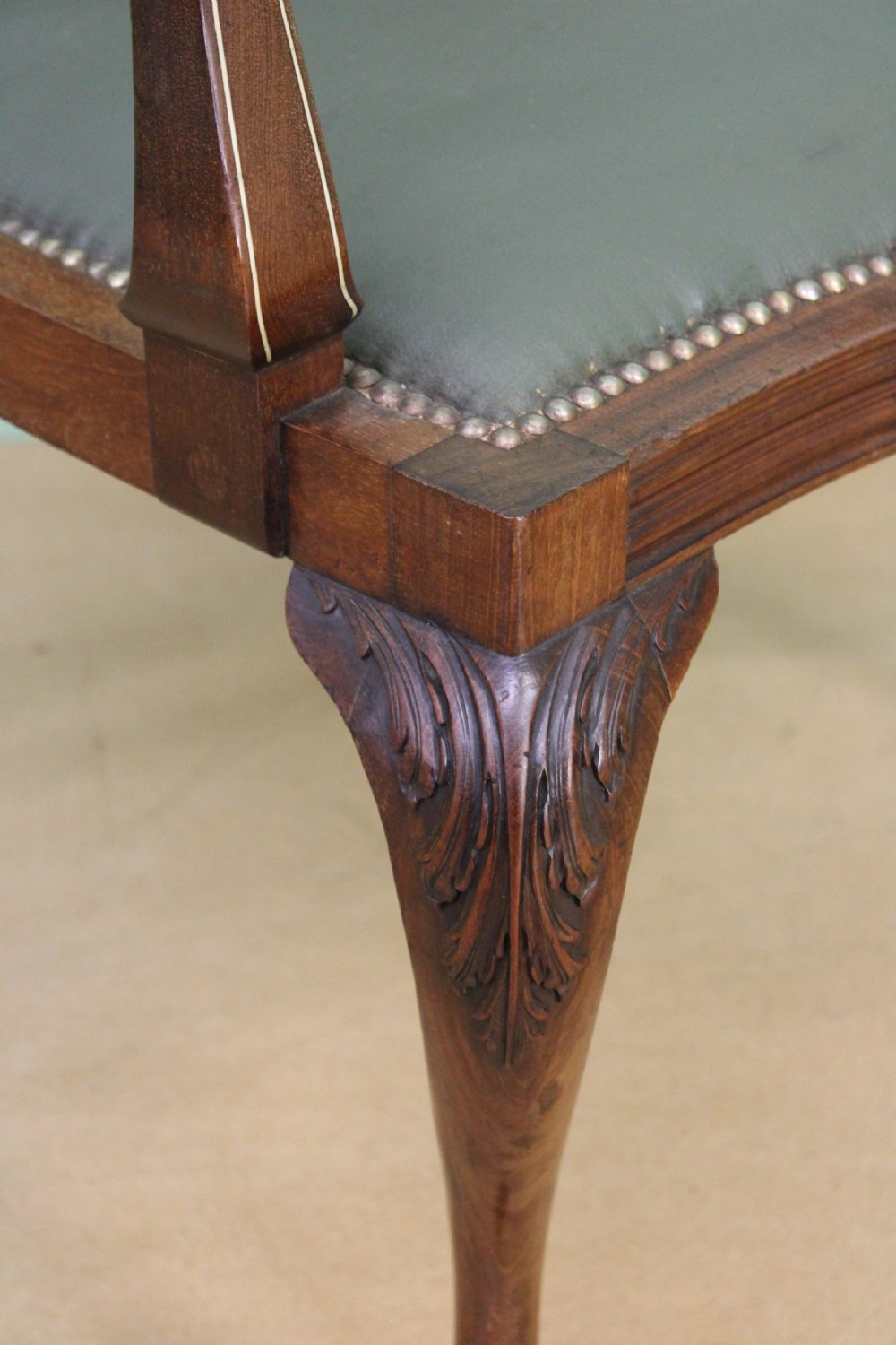 Victorian Inlaid Mahogany Armchair View V