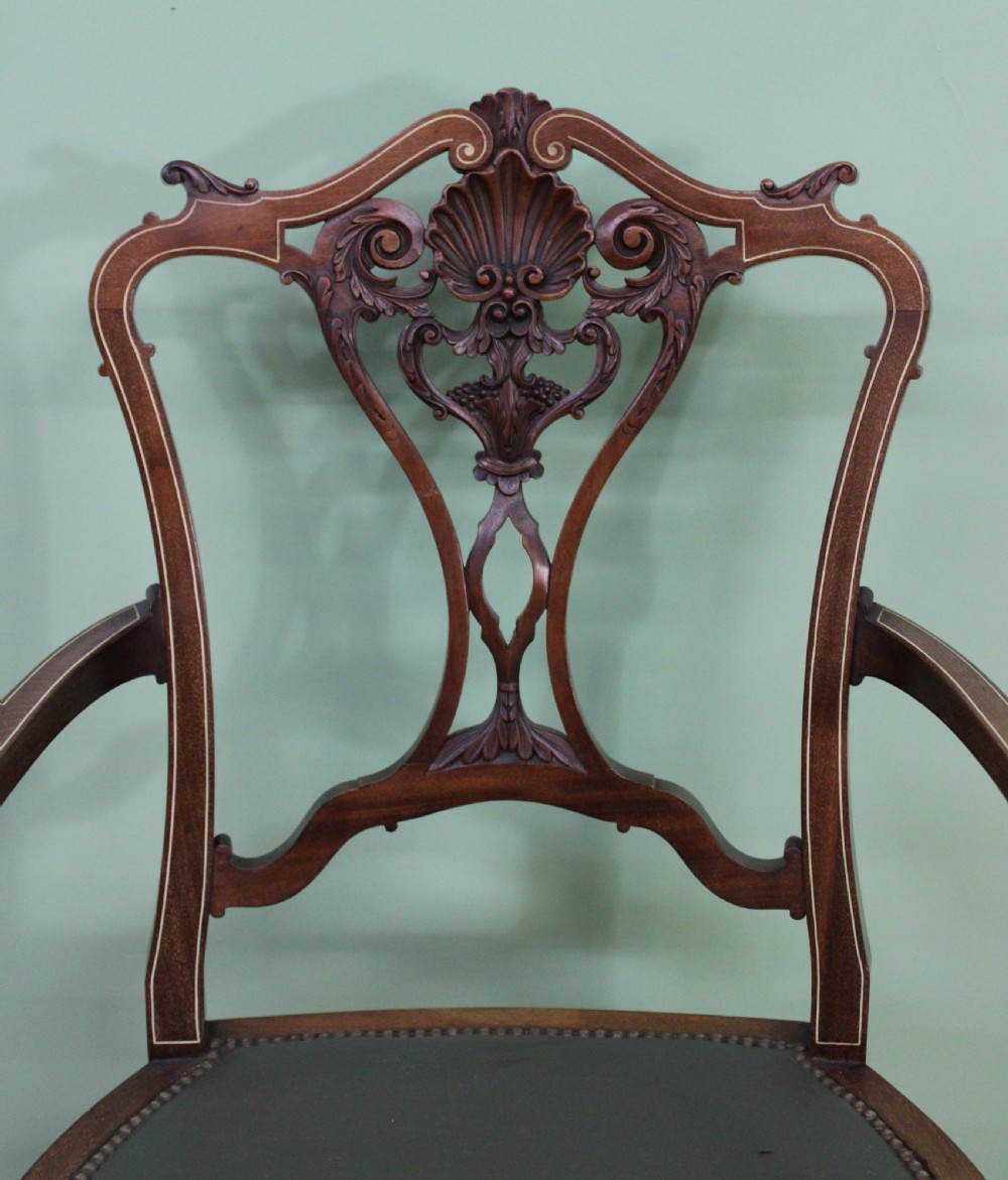 Victorian Inlaid Mahogany Armchair View VI