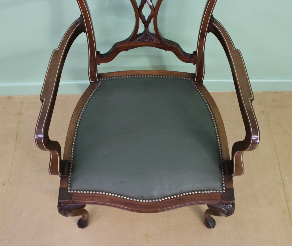 Victorian Inlaid Mahogany Armchair View VII