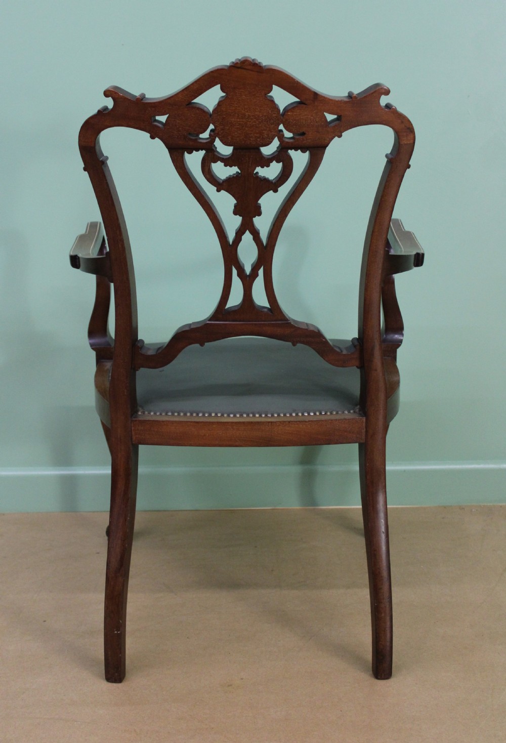 Victorian Inlaid Mahogany Armchair View X