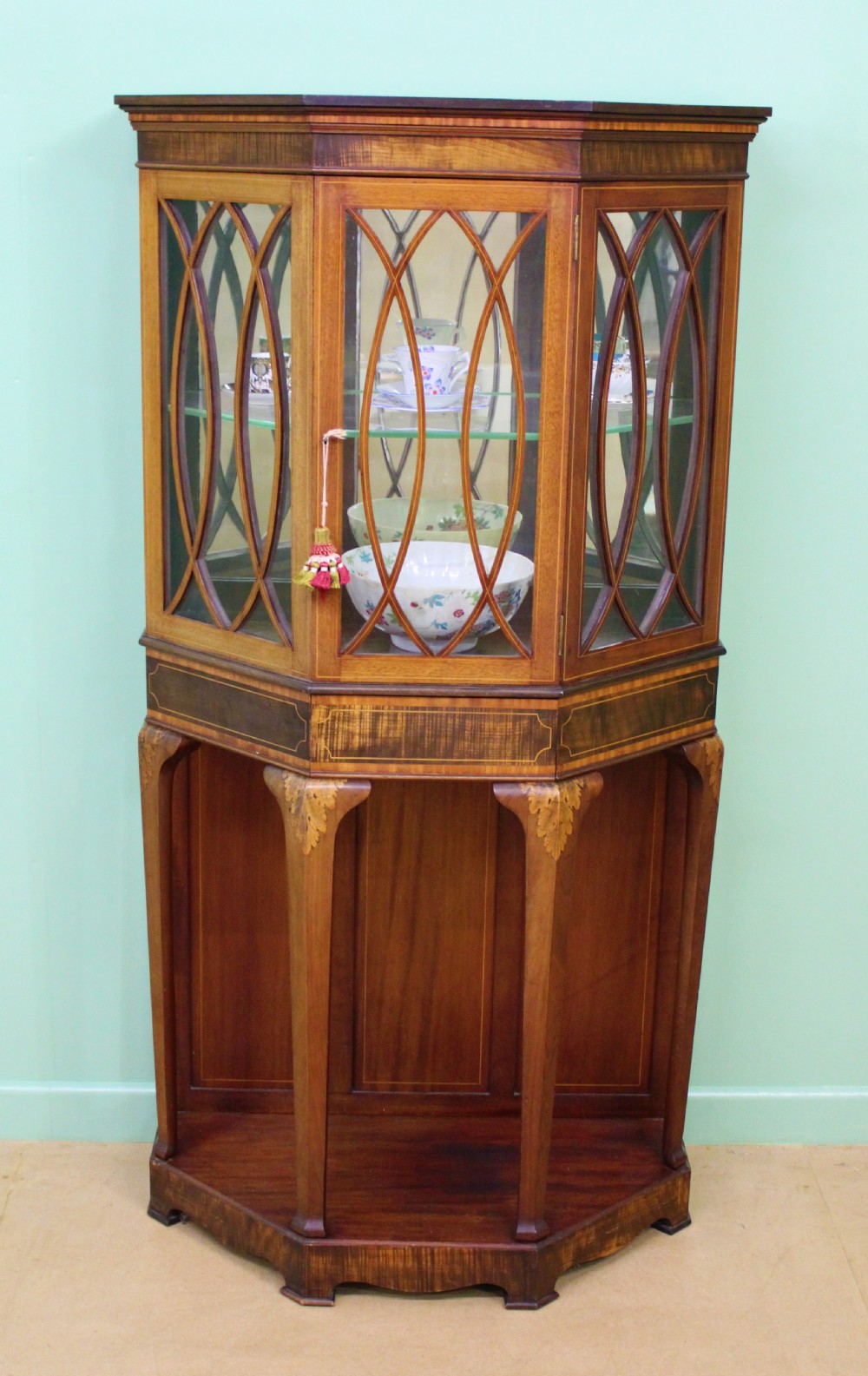 Edwardian Inlaid Mahogany Display Cabinet