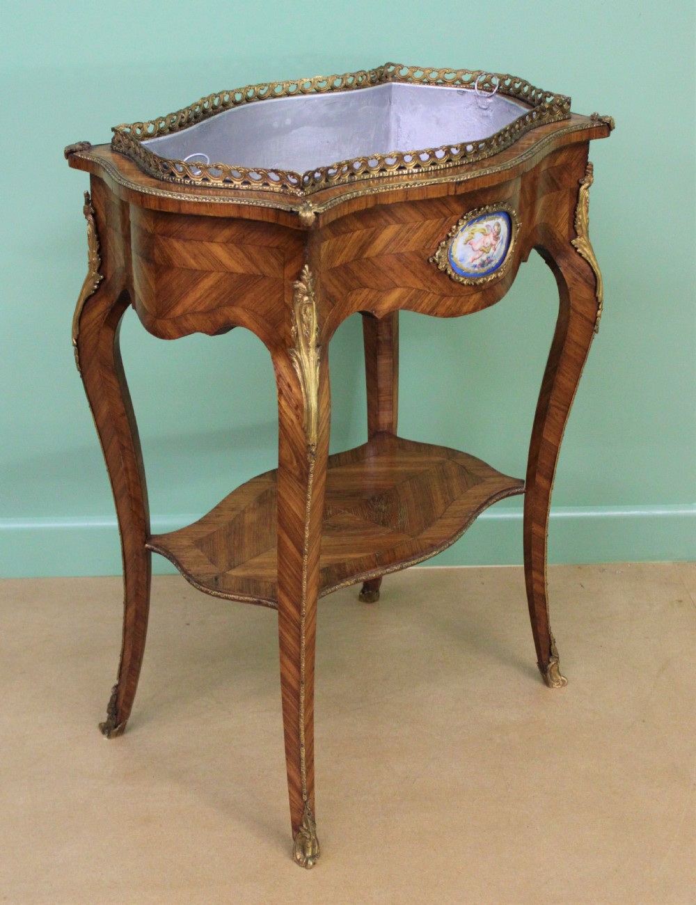 Kingwood Jardiniere With Porcelain Plaques View XII