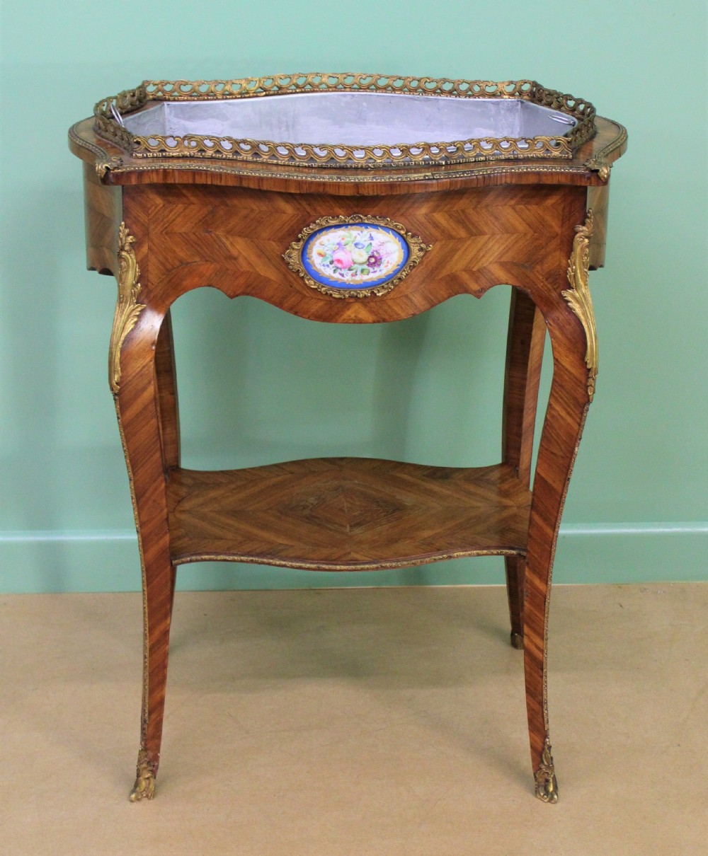 Kingwood Jardiniere With Porcelain Plaques View XIV