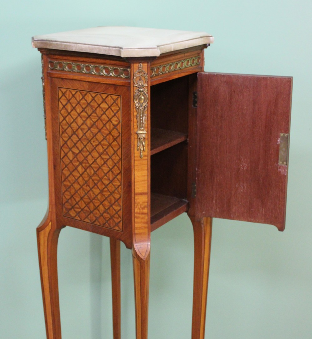 French Marble Topped Satinwood Cabinet View IV