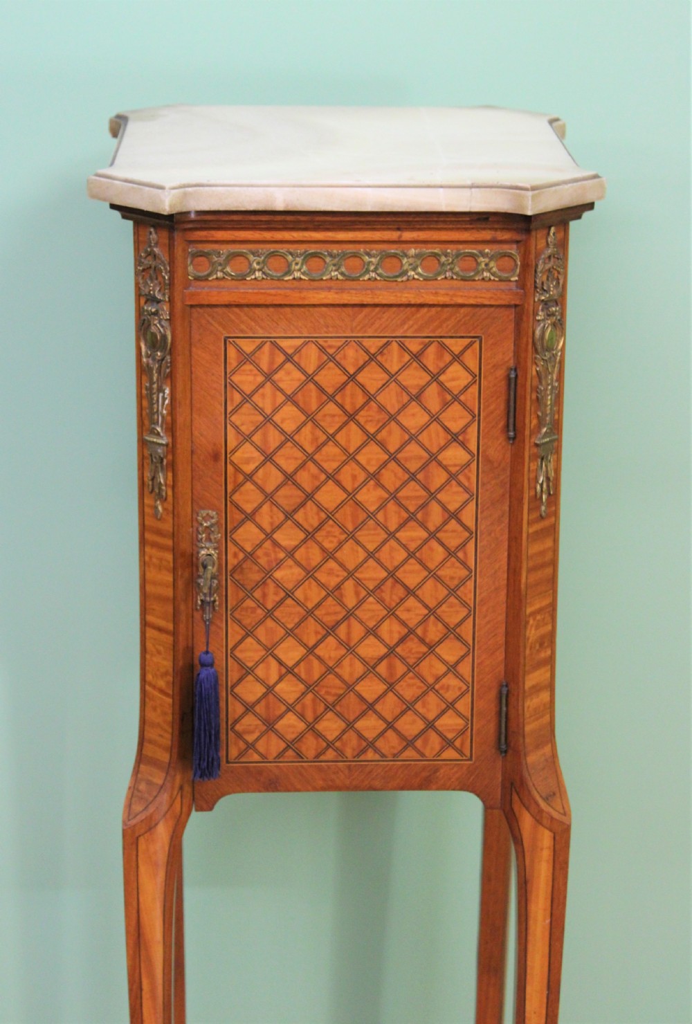 French Marble Topped Satinwood Cabinet View VI