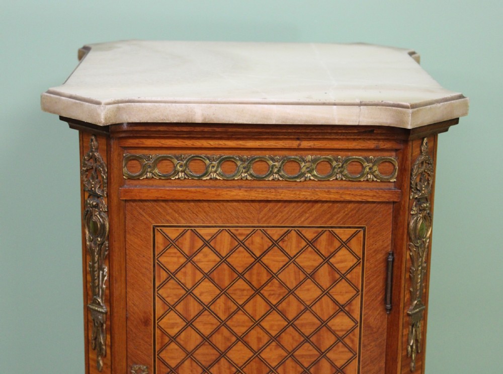 French Marble Topped Satinwood Cabinet View VII