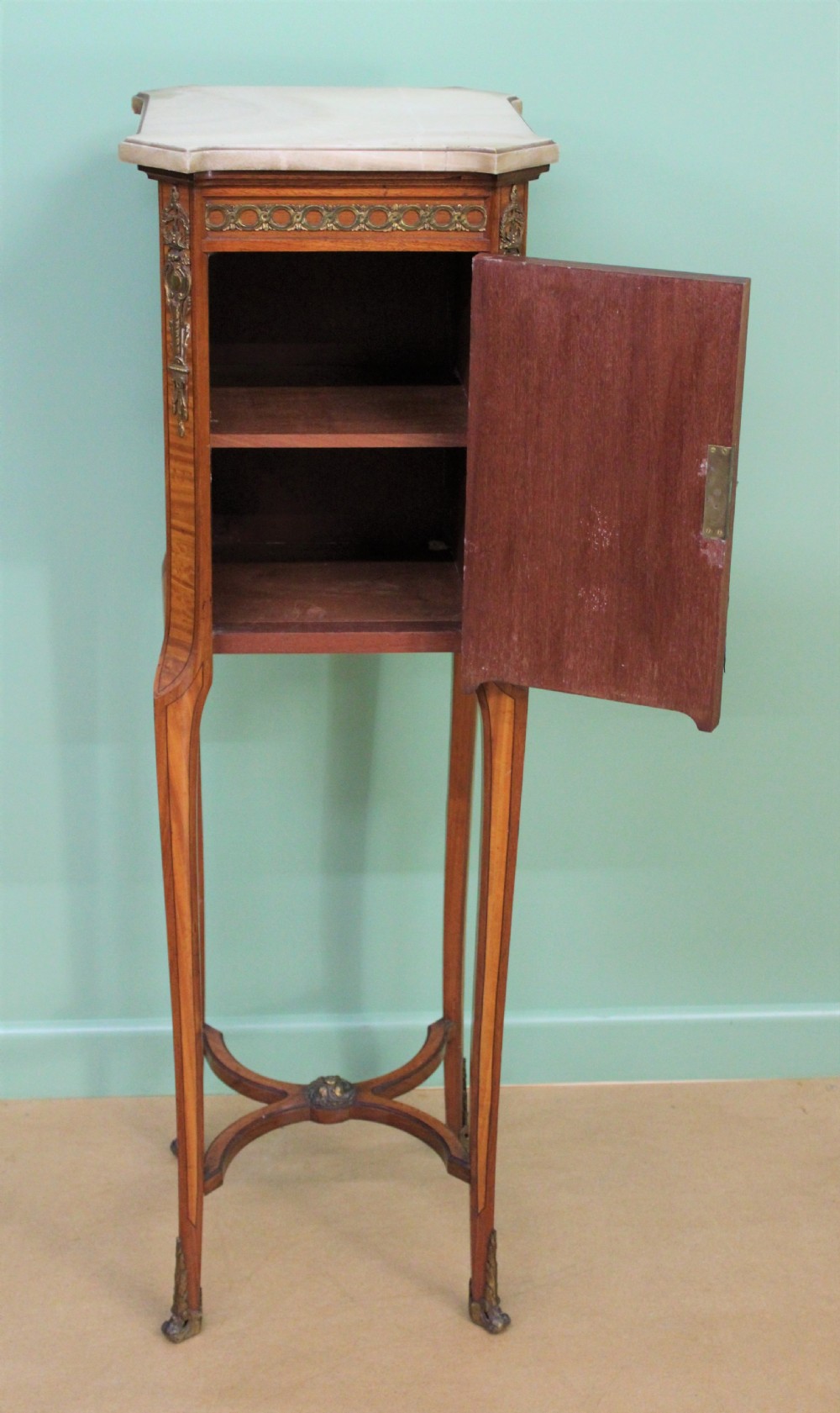 French Marble Topped Satinwood Cabinet View XI