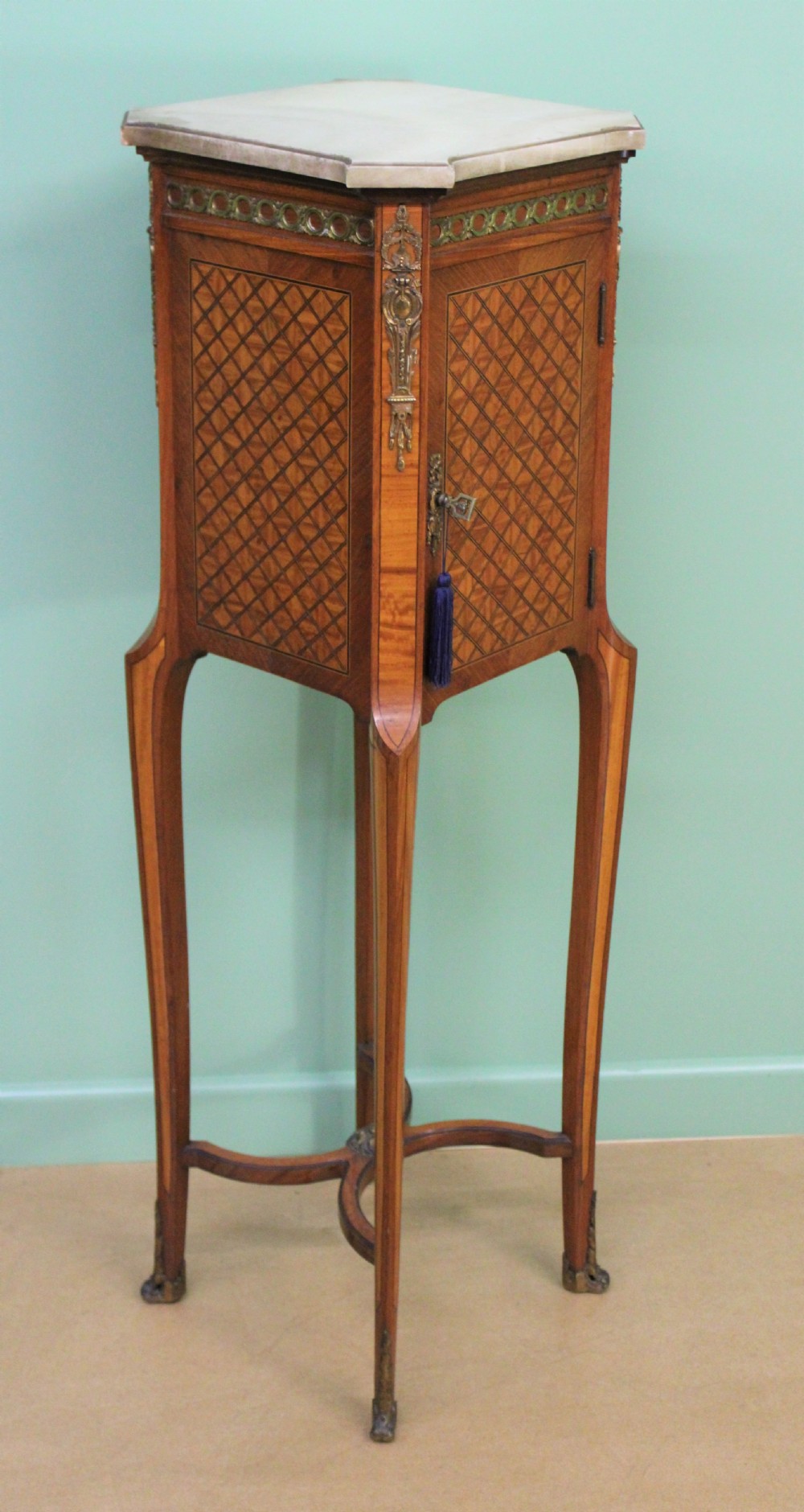 French Marble Topped Satinwood Cabinet View XII