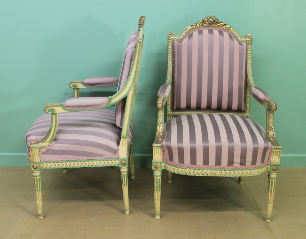 Pair of Upholstered French Armchairs View IV