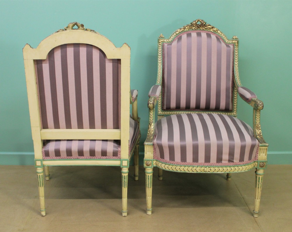 Pair of Upholstered French Armchairs View V