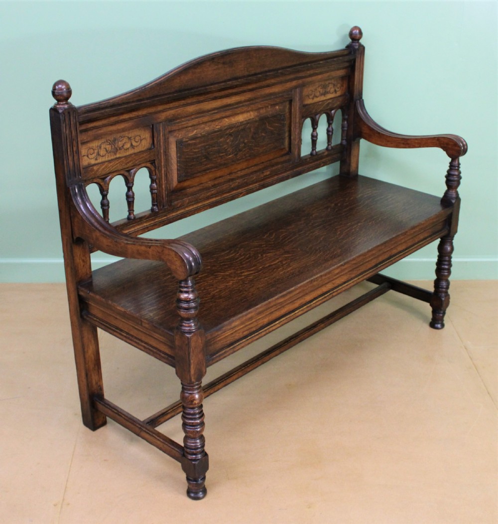 Late 19th Century Oak Bench View IV