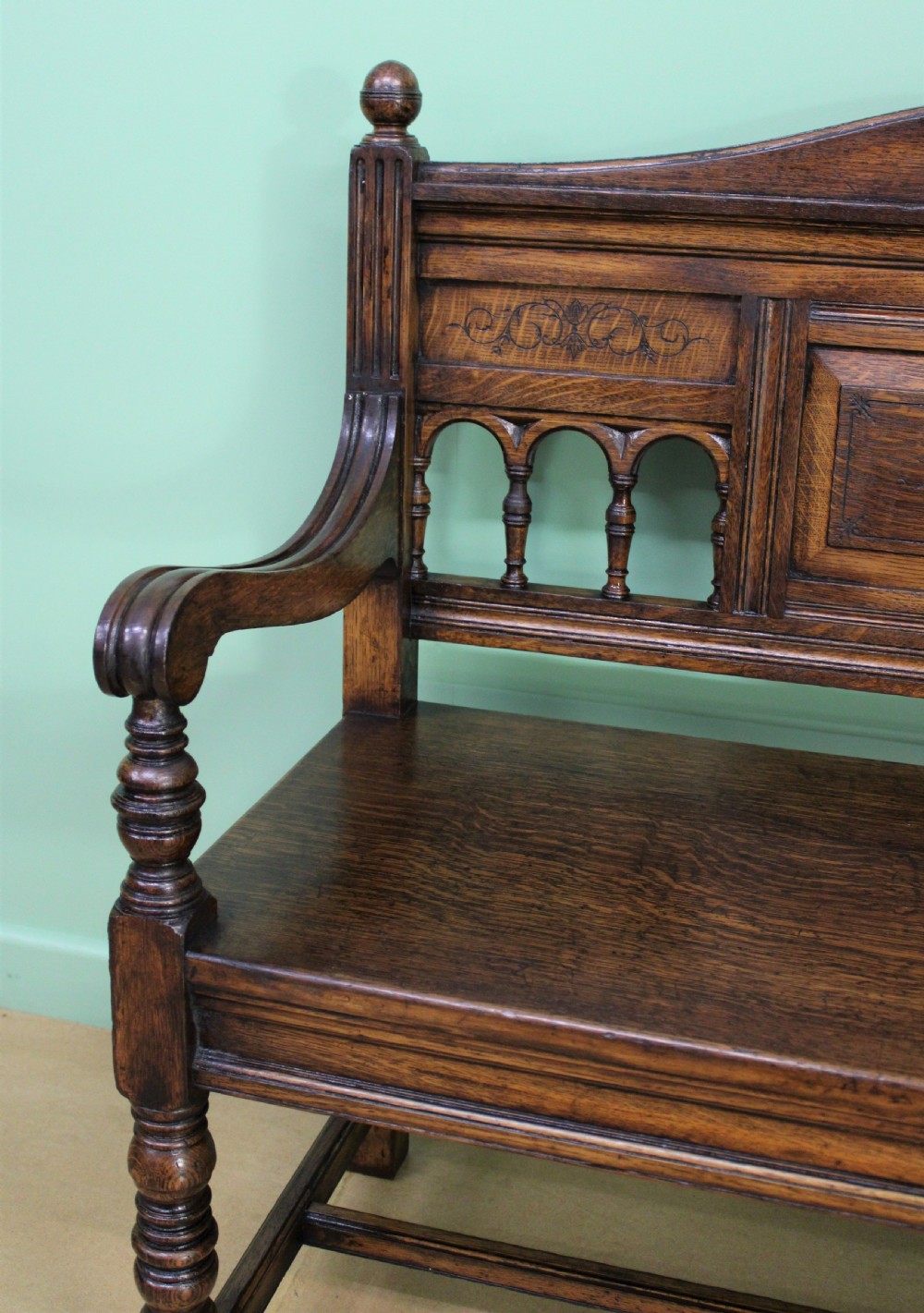 Late 19th Century Oak Bench View VI